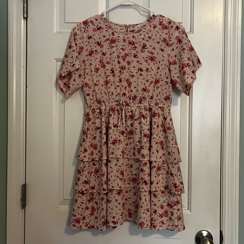 Hayden Pink Floral Tiered Ruffle Dress
